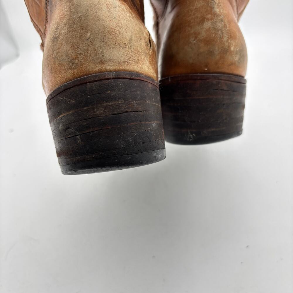 Vintage Frye Campus 14L Boots Women's 8B Square Toe Western Boho Paint Splatter - Picture 14 of 15
